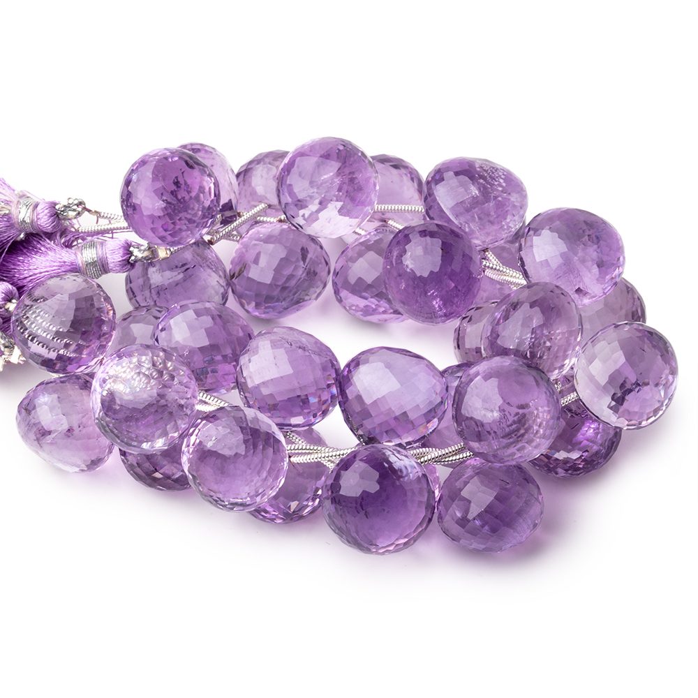 15mm Pink Amethyst Faceted Candy Kiss Beads 7 inch 11 pieces