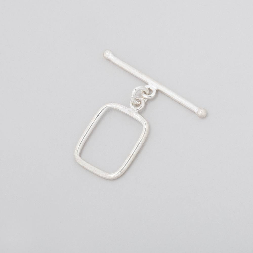 15x12mm Sterling Silver Toggle Rounded Rectangle 1 piece