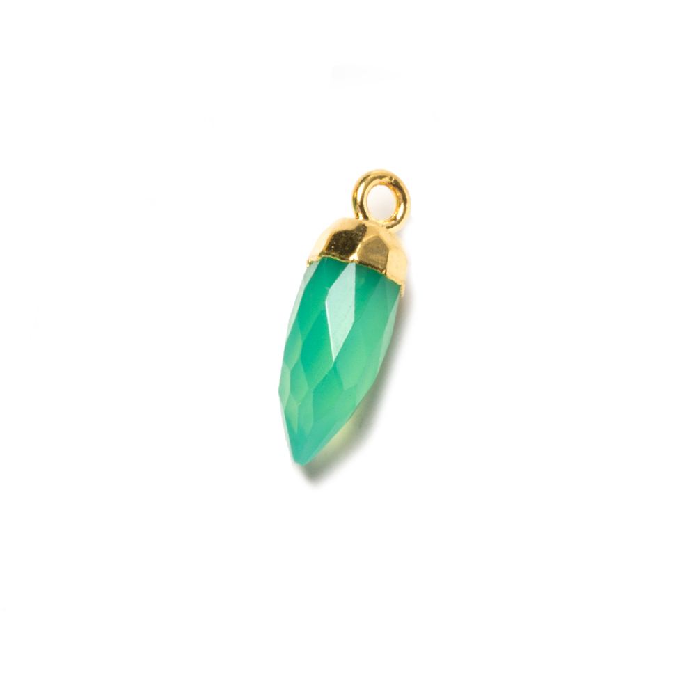 15x5mm Gold Leafed Citrus Green Onyx Spike Pendants 1 piece