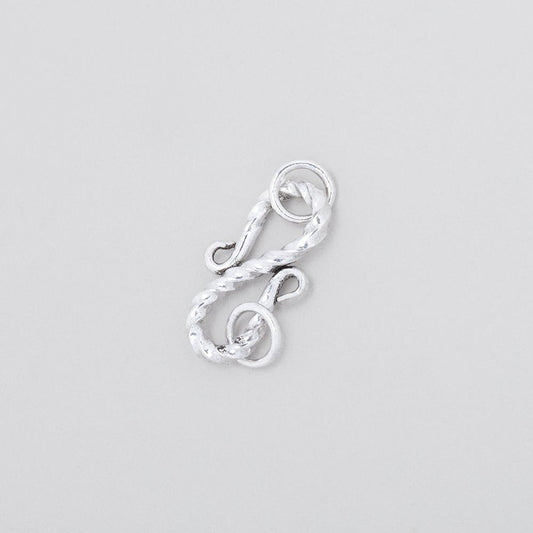 16x10mm Antiqued Sterling Silver Twisted S Hook 1 piece