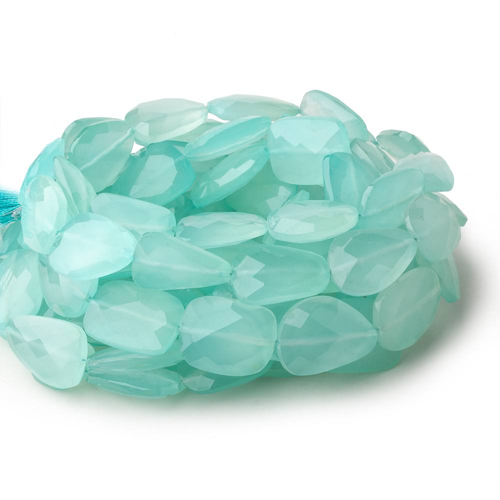 Seafoam Blue Chalcedony straight drilled faceted nuggets 16 inch 19 large hole beads