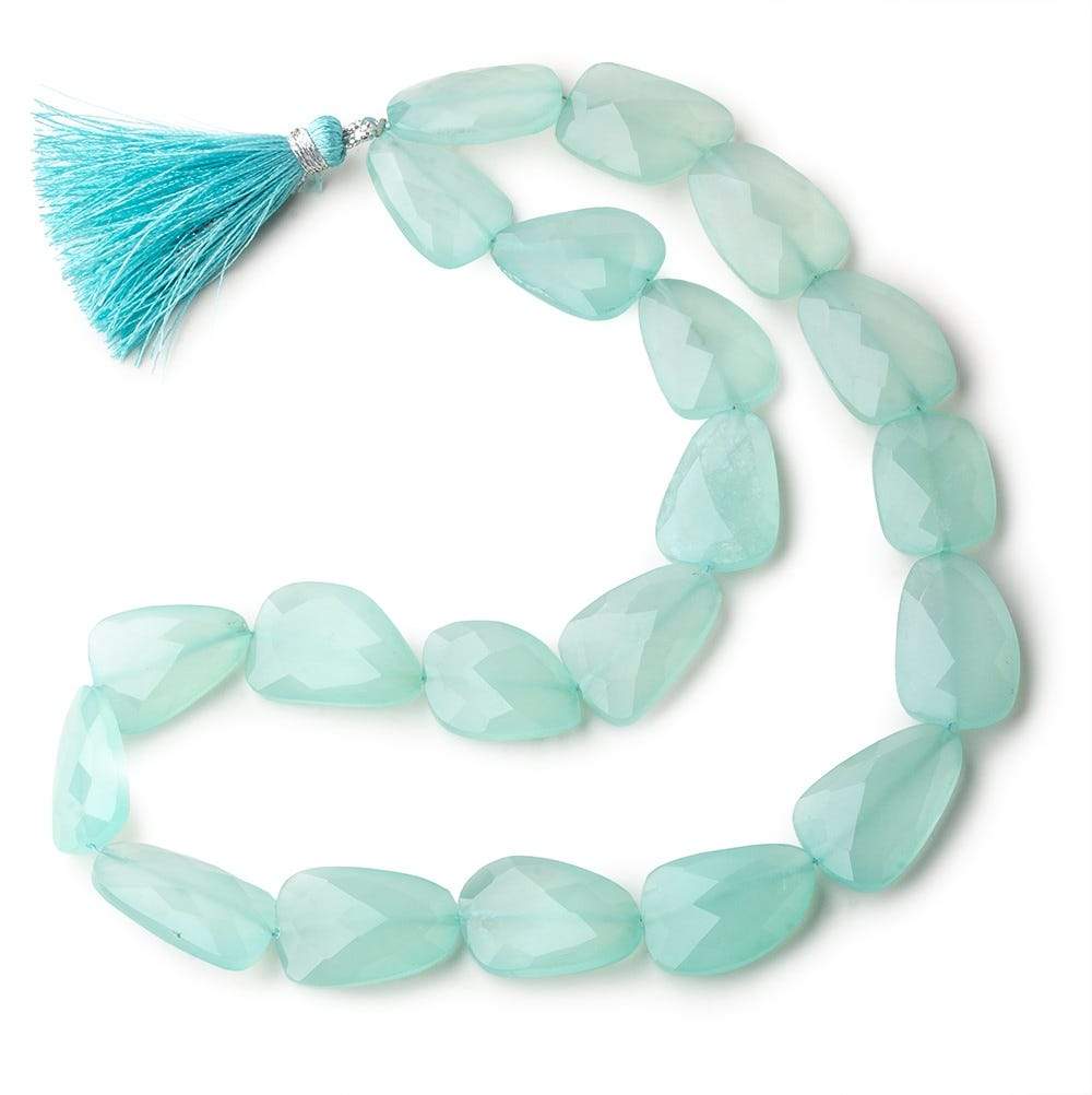 Seafoam Blue Chalcedony straight drilled faceted nuggets 16 inch 19 large hole beads