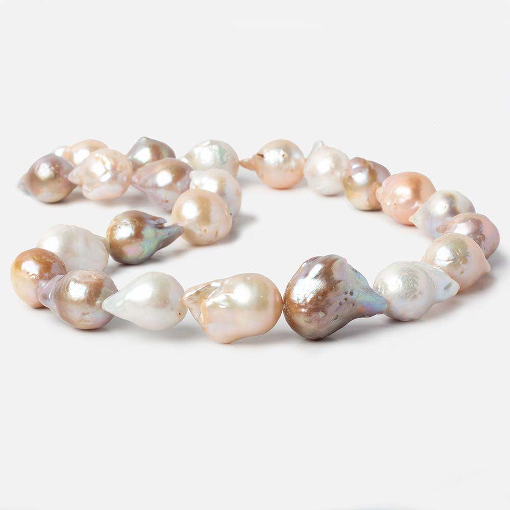 16x12-23x19mm Tri Color Ultra Baroque Freshwater Pearls 17.5 inch 23 pcs