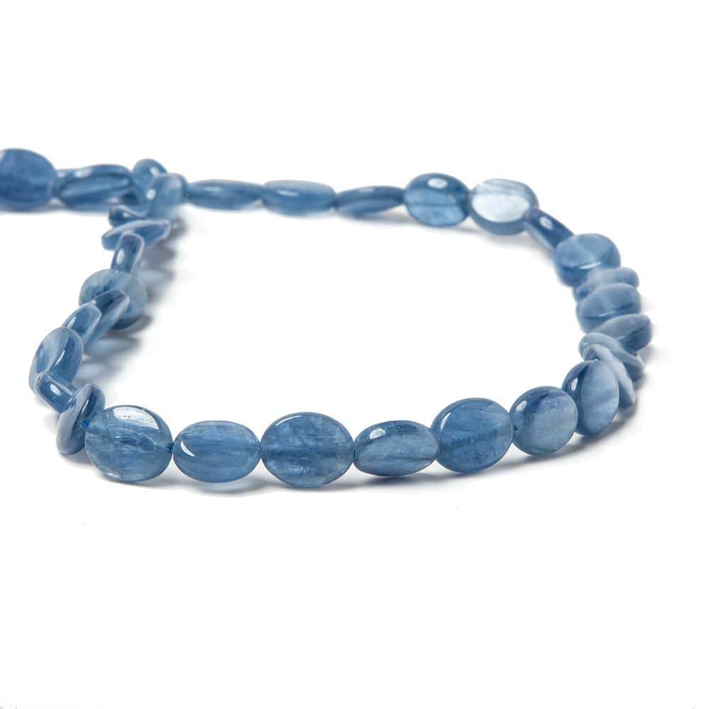 16x12mm Ceylon Blue Kyanite plain oval beads 16 inch 26 pieces AA Grade