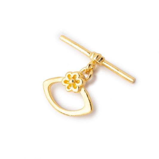 12x16mm Vermeil Toggle Flower Marquise Design 1 piece