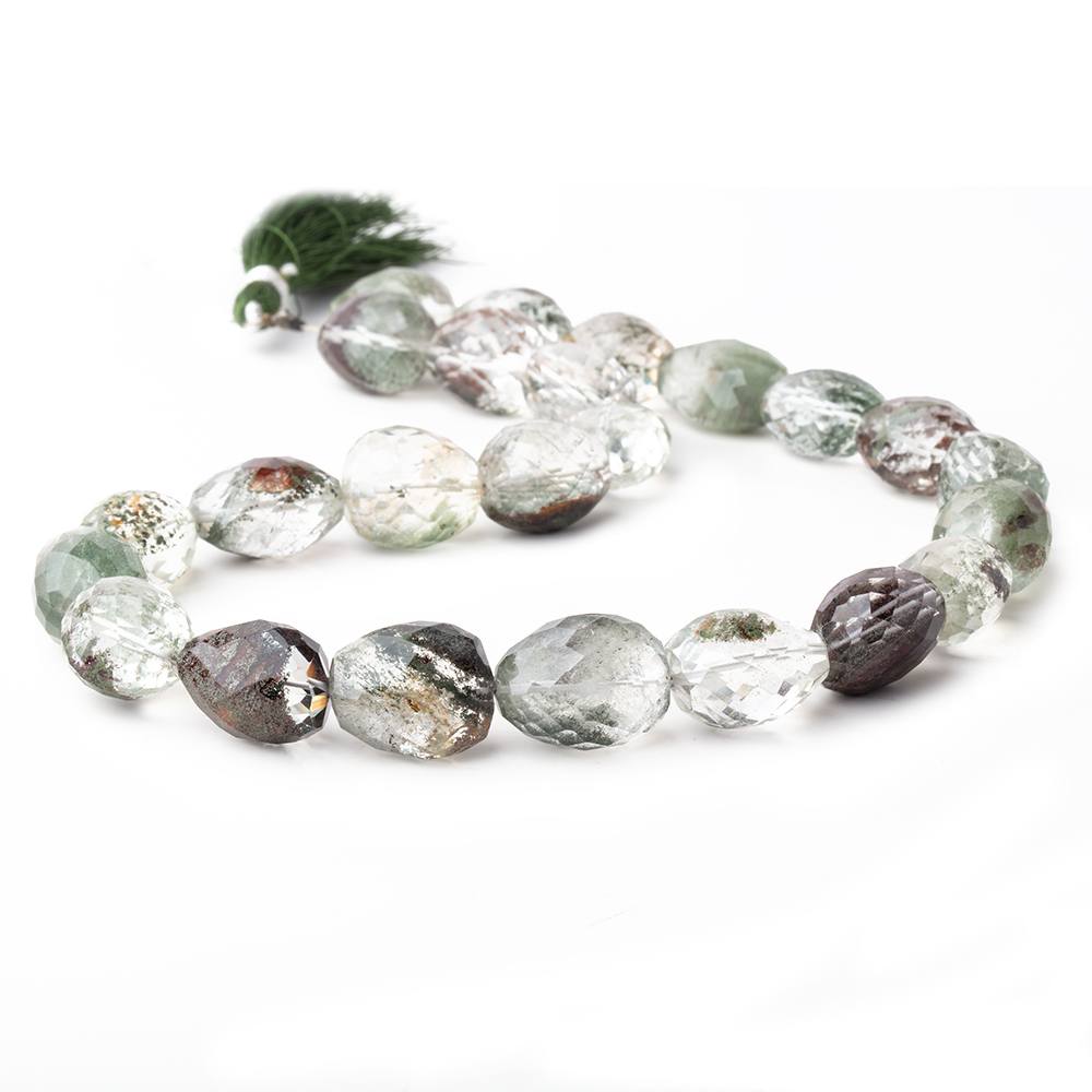 16x13-18x14mm Moss Quartz Faceted Nugget Beads 16 inch 24 pieces AA