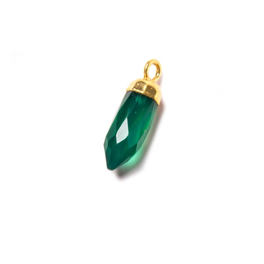 16x5mm Gold Leafed Green Onyx Spike Pendants 1 piece