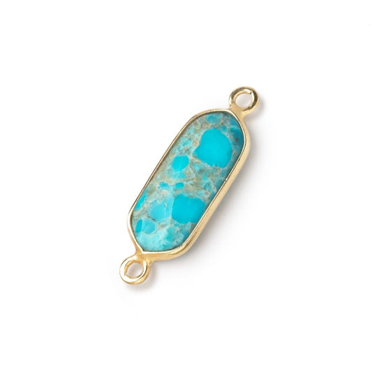 16x8mm Vermeil Bezel Turquoise Howlite Modified Marquise Connector 1 piece