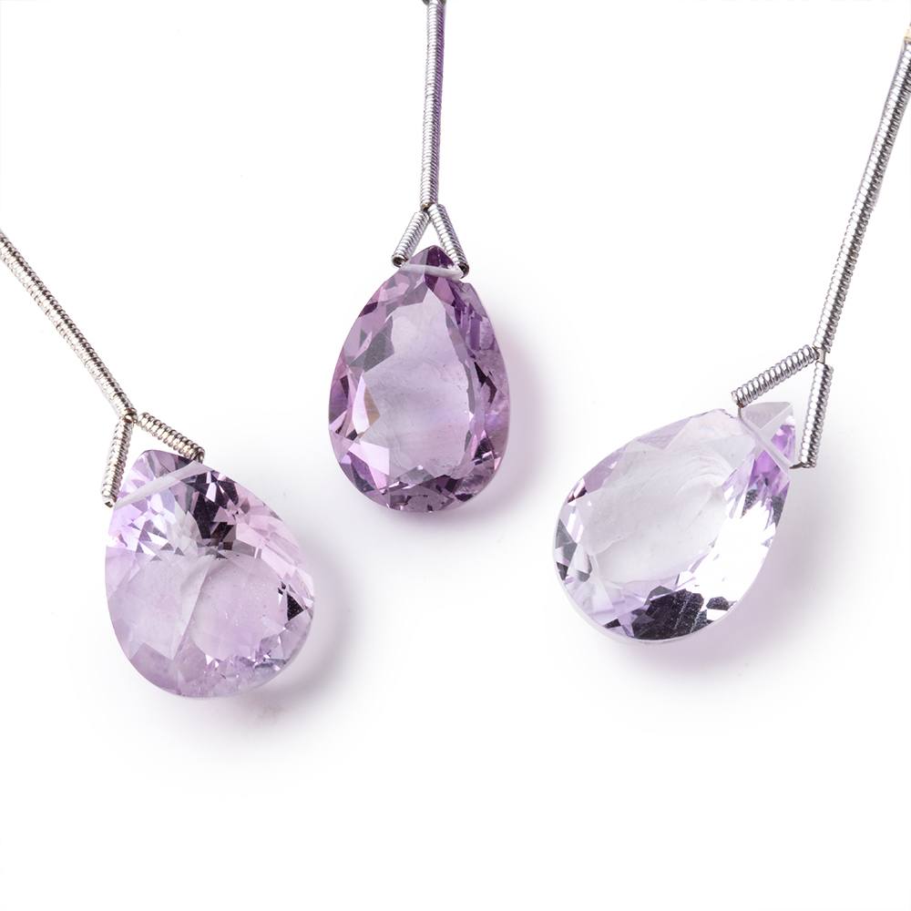 17-19mm Pink Amethyst Faceted Pear Focal Bead 1 piece