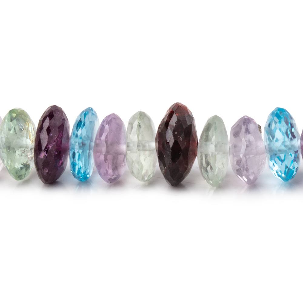 7-10mm Multi Gemstone German Faceted Rondelle Beads 16 inch 115 pieces AAA
