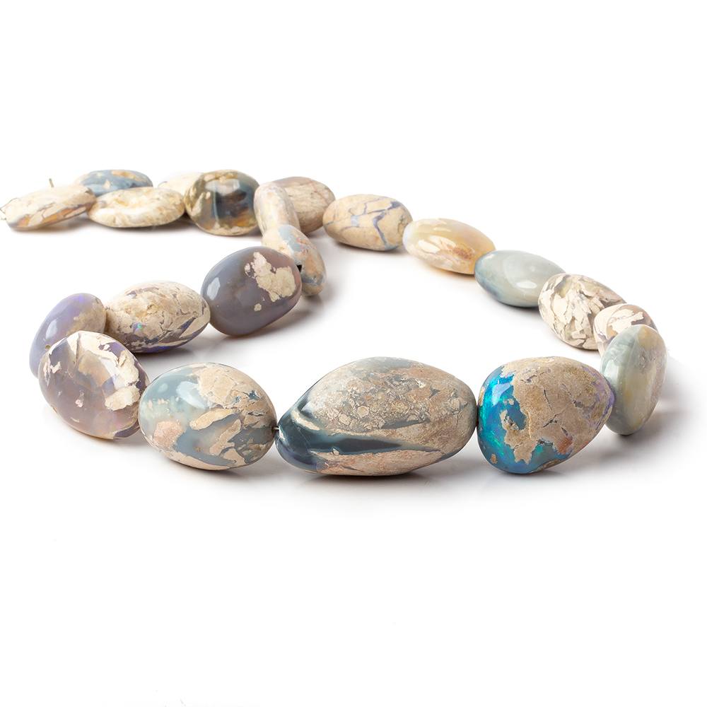 17.5x13-35x21mm Australian Opal & Matrix Plain Nugget beads 18 inches 21 pieces A