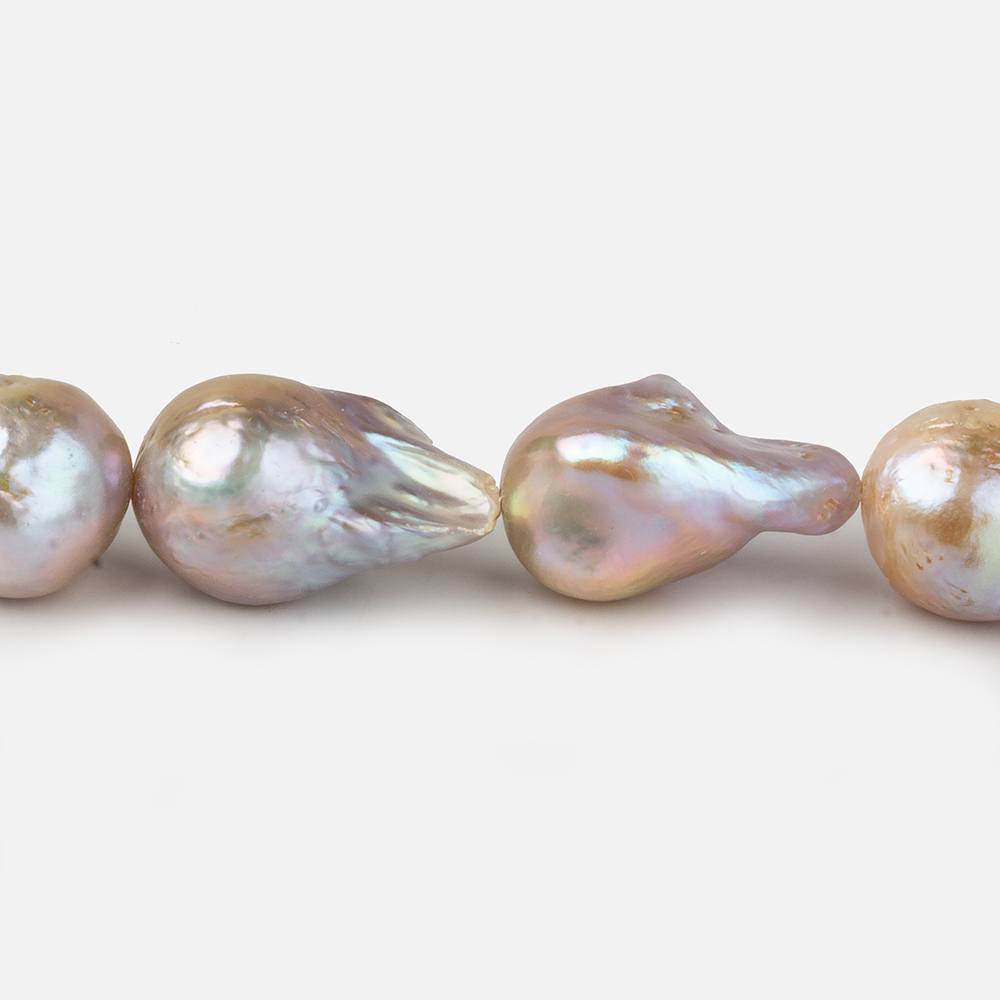 17x12-22x12mm Multi Color straight drill Ultra Baroque Freshwater Pearls 17 inch 19 pcs