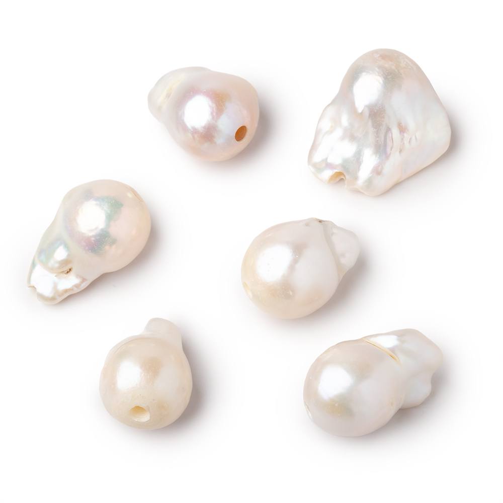 17x14-22x14mm Off White Ultra Baroque 2.5mm Large Hole Focal Beads 1 piece