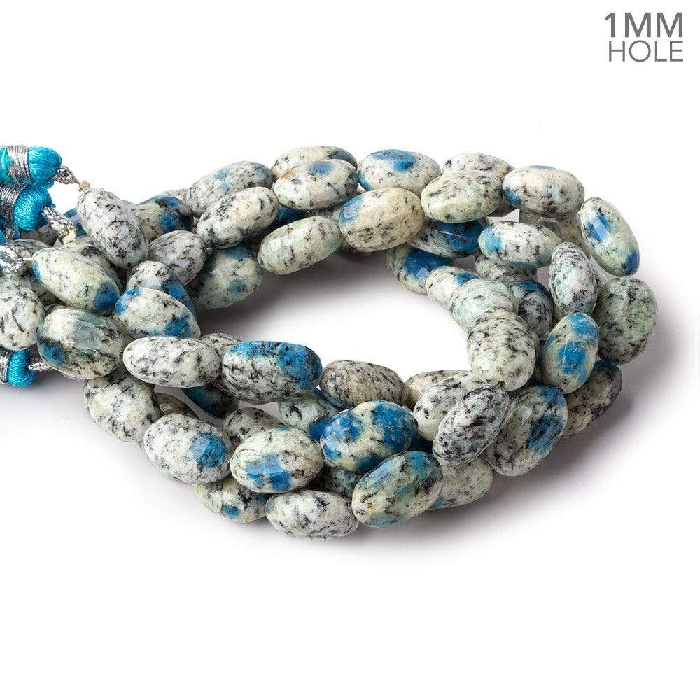 17x14-23x16mm K2 Azurite Granite "K2 Jasper" faceted nuggets 14 inch 18 beads 1mm hole