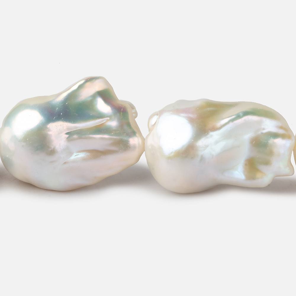 17x30-17x35mm Cream White Ultra Baroque Freshwater Pearls 16 inch 13 pieces AAA grade
