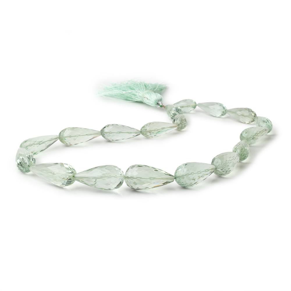 17x8-24x12mm Prasiolite Faceted Tear Drops 16 inch 18 Beads AA