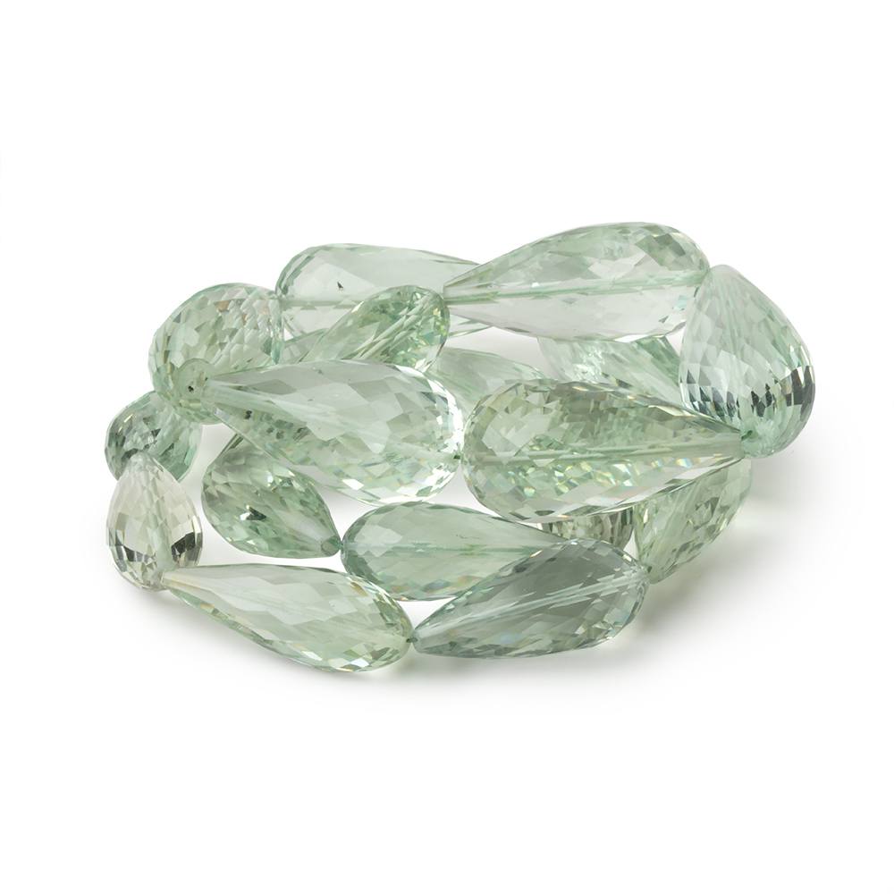 17x8-24x12mm Prasiolite Faceted Tear Drops 16 inch 18 Beads AA