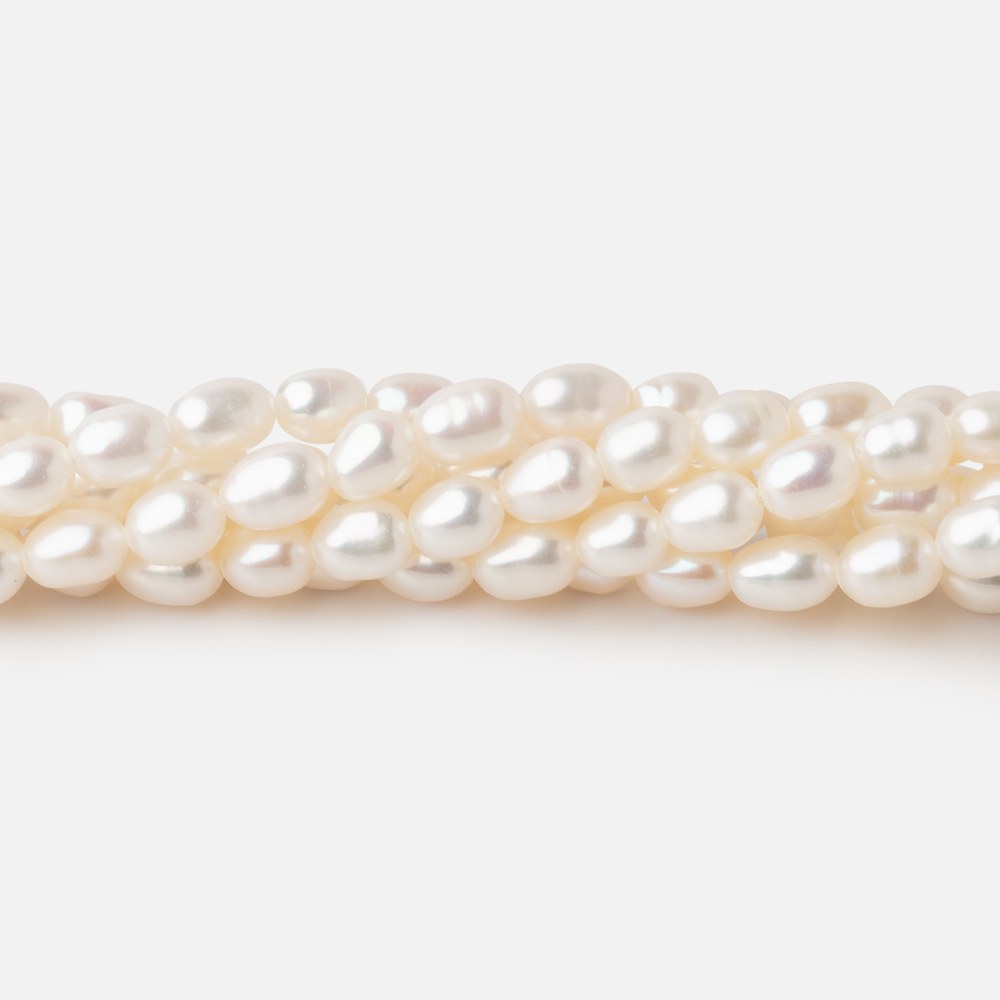 5.5x4mm Off White Oval Freshwater Pearl Beads 15.5 inch 69 pieces