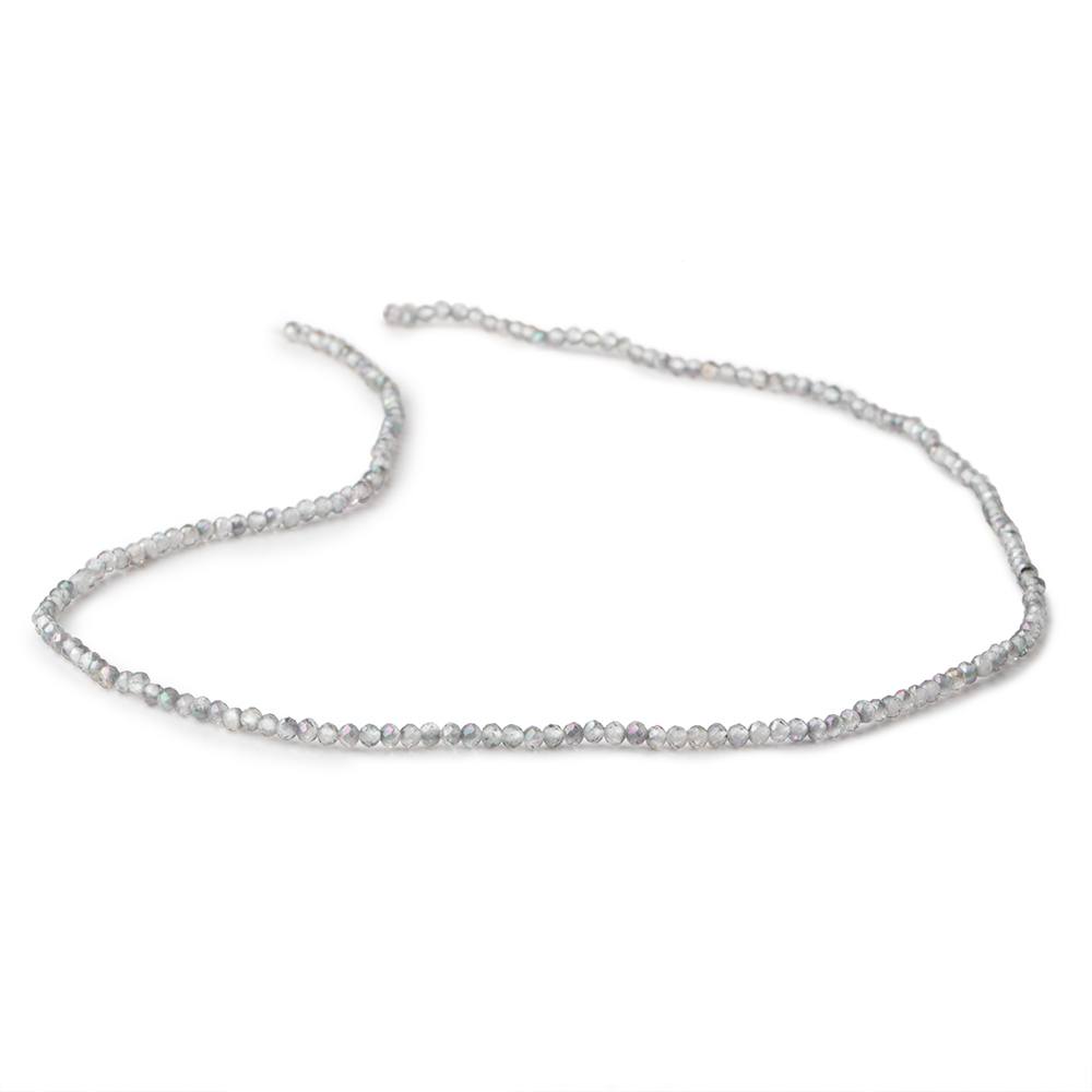 2mm Mystic White Topaz microfaceted rondelle beads 13 inch 180 pieces