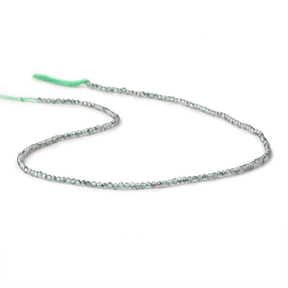2mm Mystic Green Topaz micro faceted rondelle beads 13 inch 180 pieces