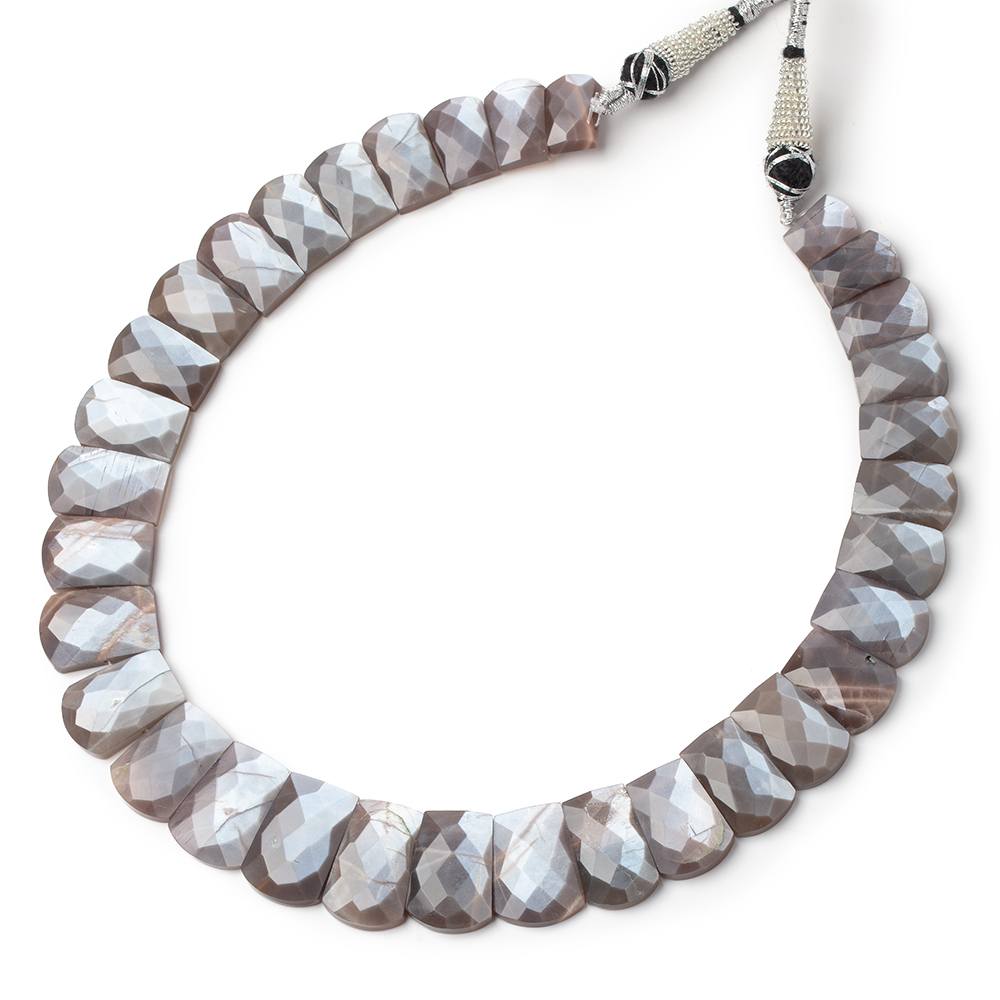 11x7.5-20x12mm Chocolate Moonstone Faceted Fancy Collar 33 Beads