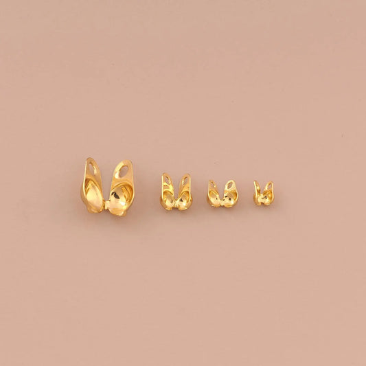 18K Gold Clamshell Calotte Bead Tip End