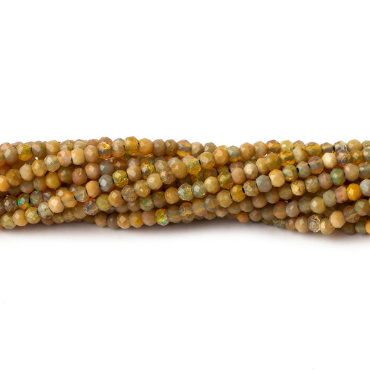 1.8mm Opaque Medium Golden Australian Opal micro faceted rondelle beads 12.5 inch 220 pieces AA