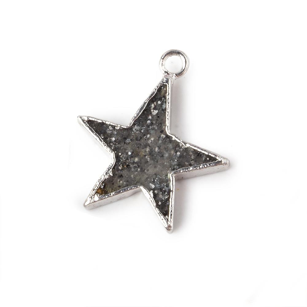 18x18mm Silver  Leafed Celestial Quartz Star Pendant 1 focal bead