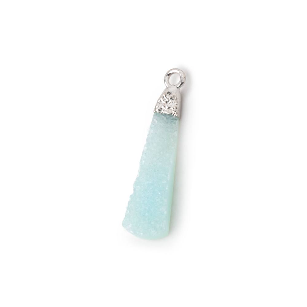 18x7-24x8mm Silver Leafed Seafoam Drusy Pear Pendant 1 focal piece