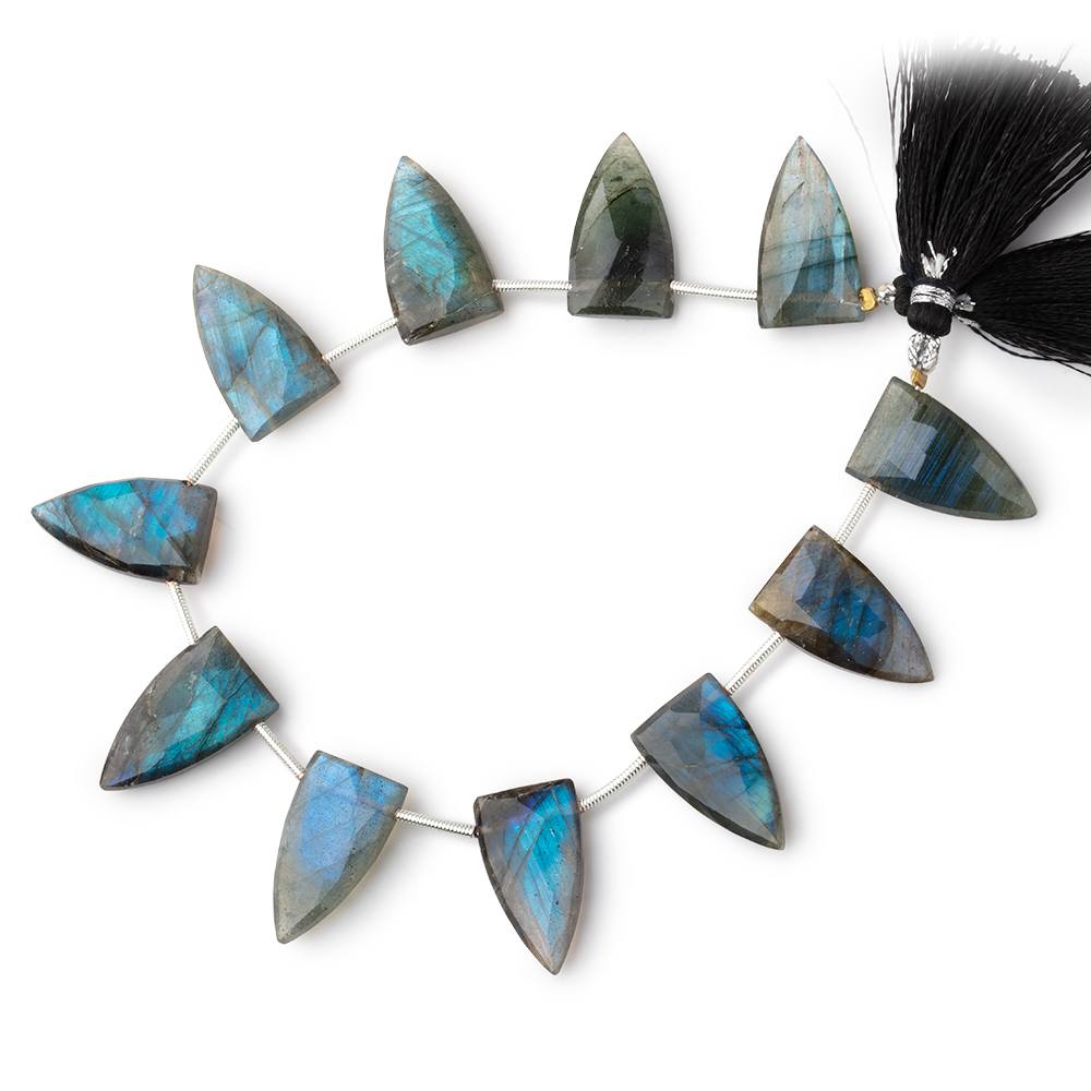 19-20mm Labradorite Faceted Point Beads 7.5 inch 10 pieces