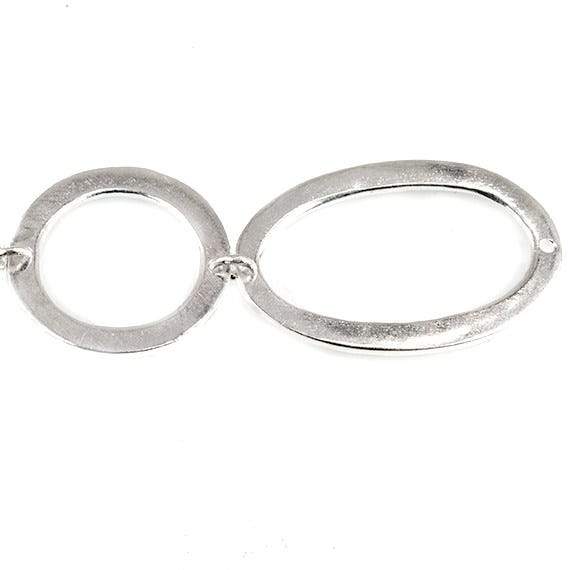 19mm & 29x19mm Sterling Silver plated Copper Hammered Circle and Oval Beads 11 pieces*DISCONTINUED*