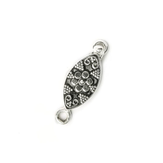 19x9mm Sterling Silver Box Clasp Marquise Flower Design 1 piece