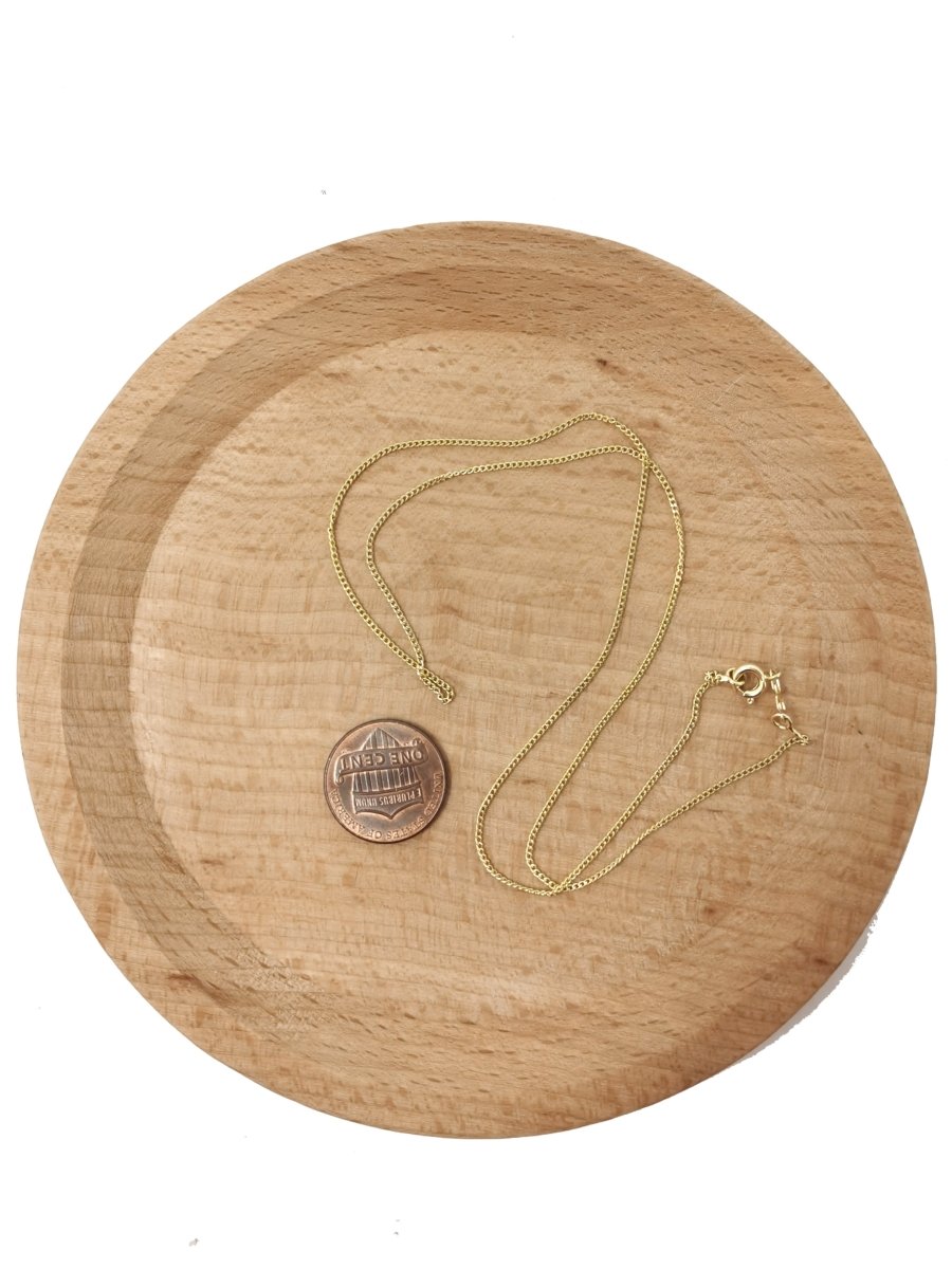 1pc 17.7'' Ready to Use 14K Gold Filled Dainty Cuban Necklace Chain, Layer Curb Chain Dainty Necklace, Pendant Charm Necklace Making, 555