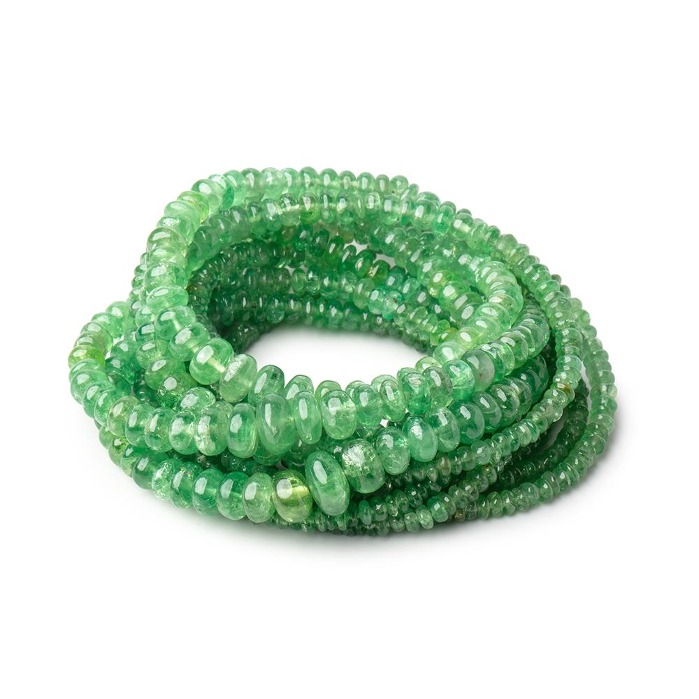 3-5mm Tsavorite Garnet Plain Rondelle Beads 16 inch 200 pieces AA
