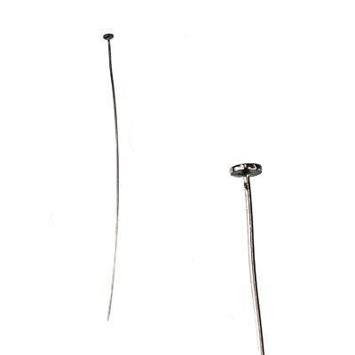 2" length Disc Headpin Black Gold plated .925 Silver, 26 Gauge Wire, 10 pieces per Bag