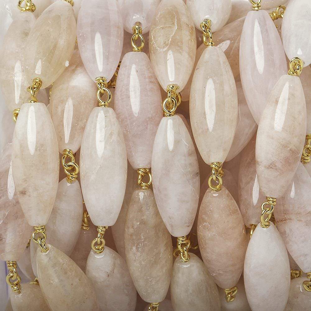 20x8mm Morganite plain marquise Vermeil Chain by the foot 12 pieces
