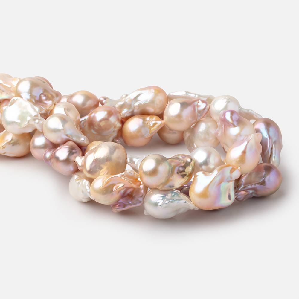 21-27mm Tri Color Ultra Baroque Freshwater Pearls 15.5 inch 15 pieces AA