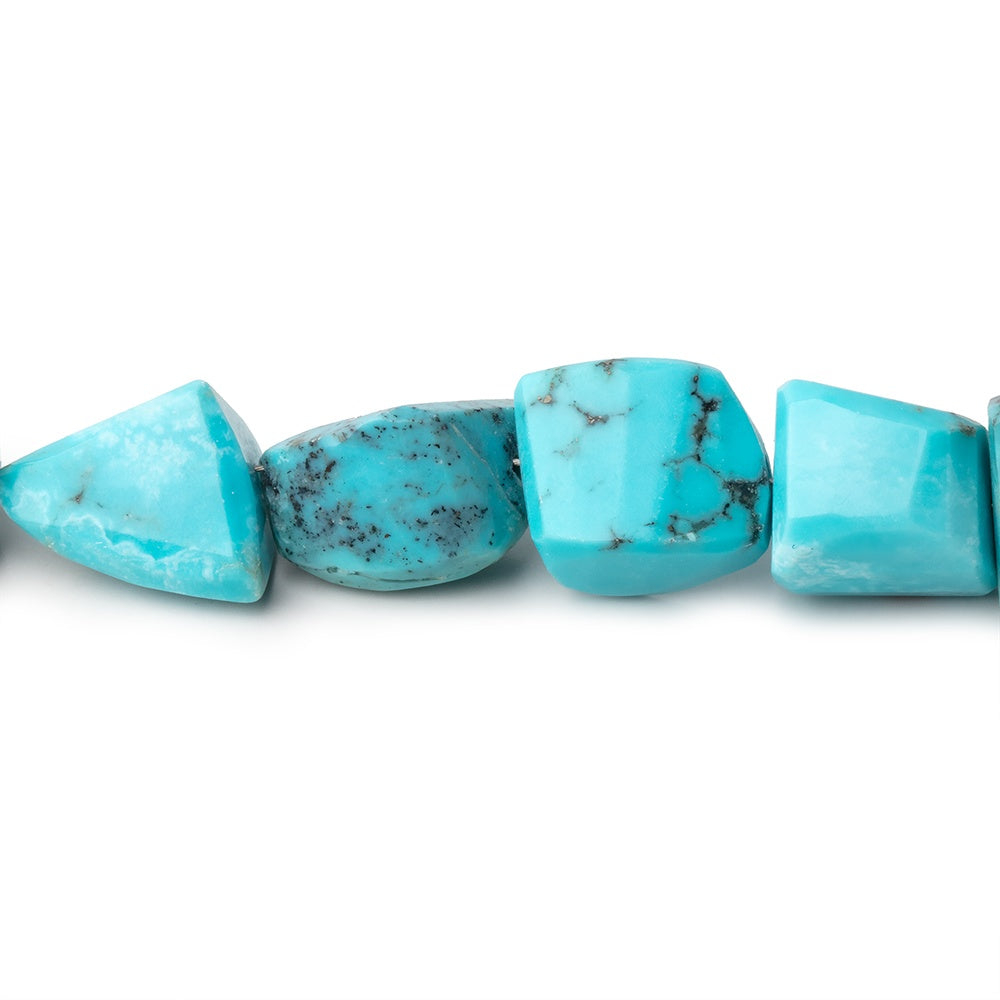 9-16mm Turquoise Faceted Nugget Beads 9 inch 17 pieces
