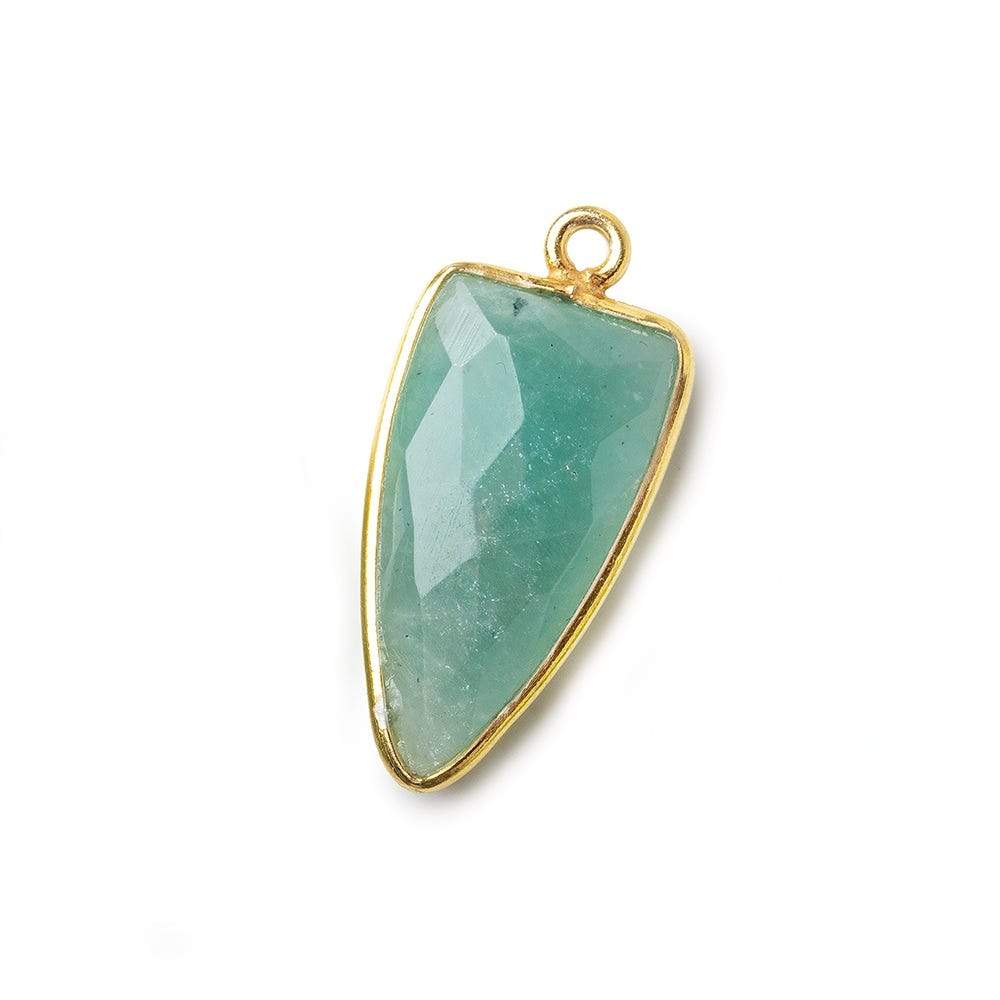 21x11mm Vermeil Bezel Amazonite faceted point 1 focal bead