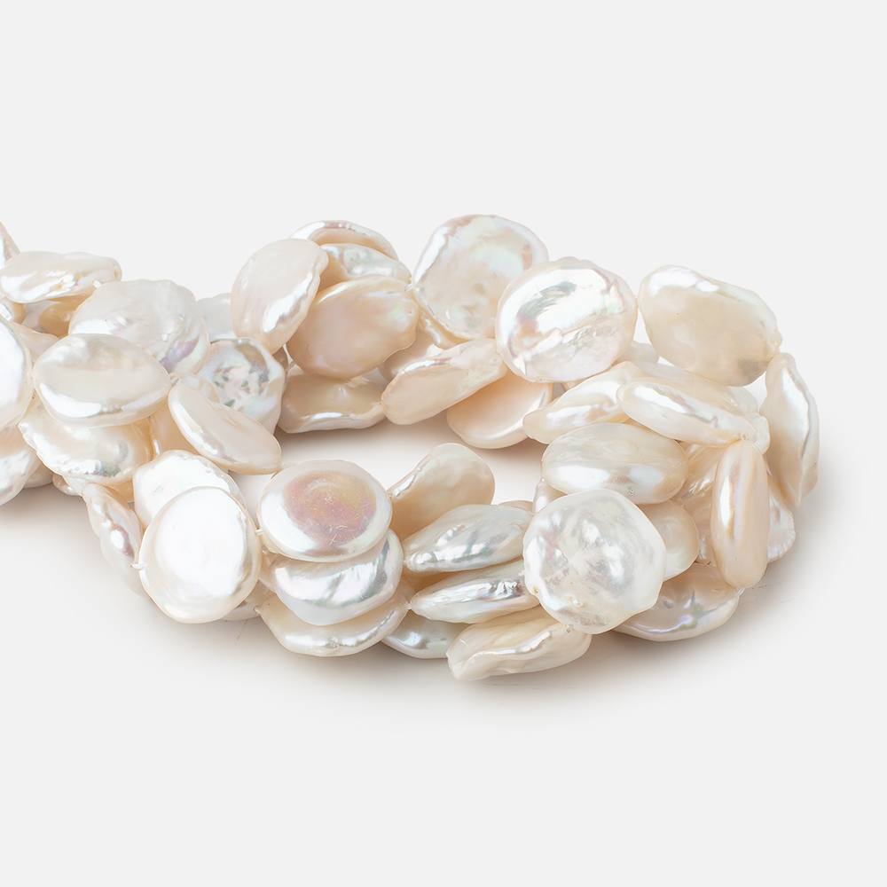 21x19-24x20mm Cream Ultra Keshi Freshwater Pearls 16.5 inch 19 pieces
