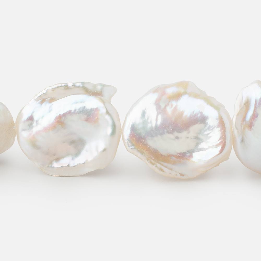 21x19-24x20mm Cream Ultra Keshi Freshwater Pearls 16.5 inch 19 pieces