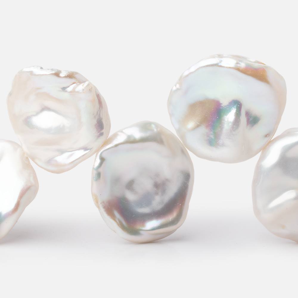 22-25mm Creamy White Ultra Keshi Freshwater Pearls 16 inch 25 Beads AAA