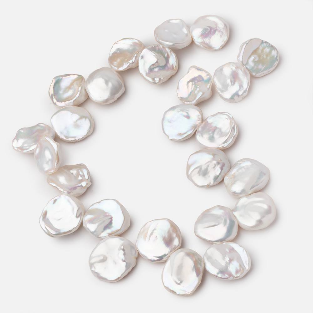 22-25mm Creamy White Ultra Keshi Freshwater Pearls 16 inch 25 Beads AAA