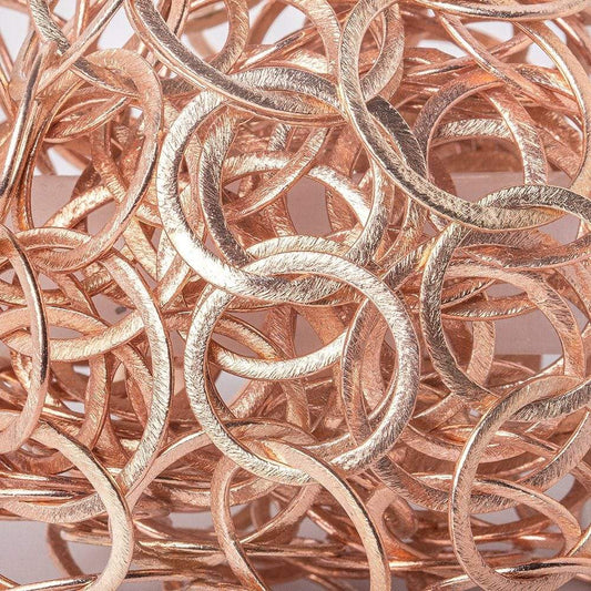 22mm and 18mm Rose Gold plated Brushed Round Link Chain