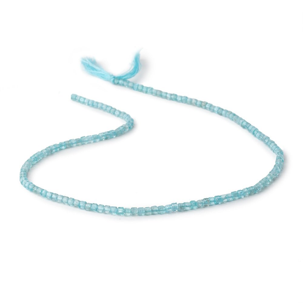2.2mm Pool Blue Apatite Micro Faceted Cube Beads 12.5 inch 138 pieces