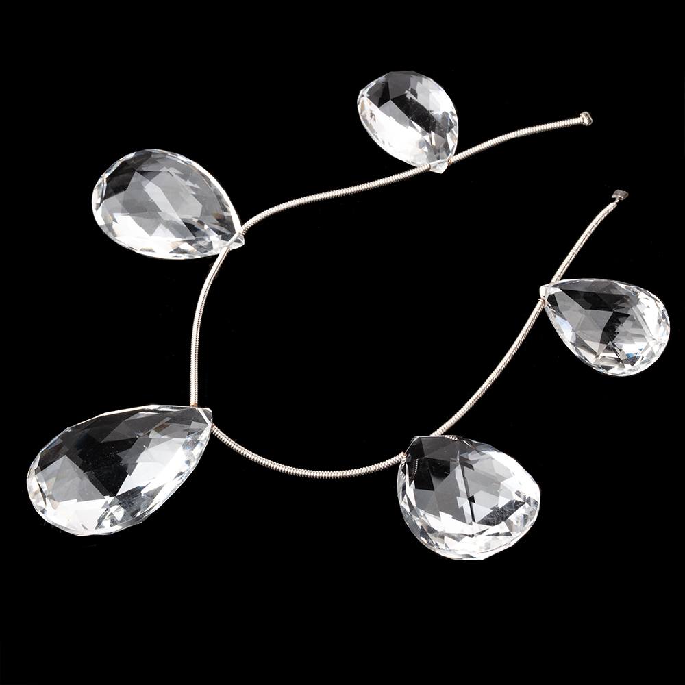 22x15-32x23mm Crystal Quartz Faceted Pear Beads 6 inch 5 pieces