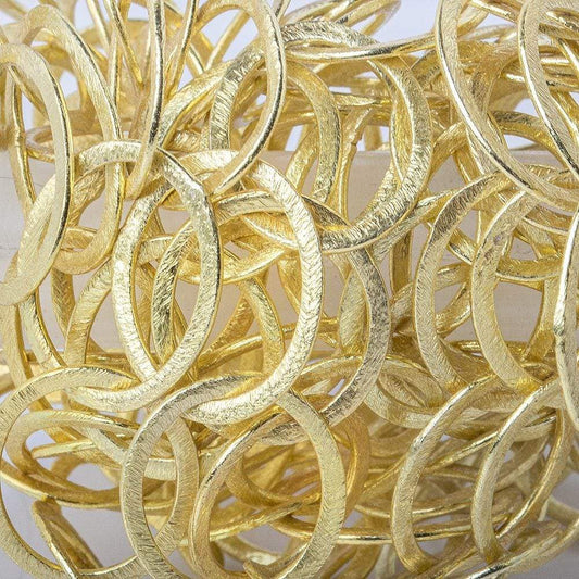 22x17mm 14kt Gold plated Brushed Oval Link Chain by the foot