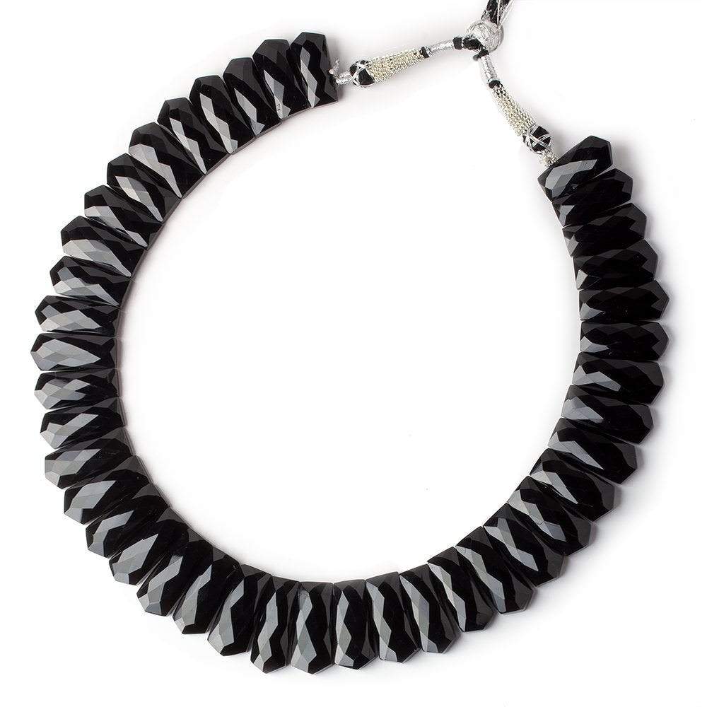 23x10-27x11mm Black Onyx Faceted Fancy Shape Collar 40 Beads AA