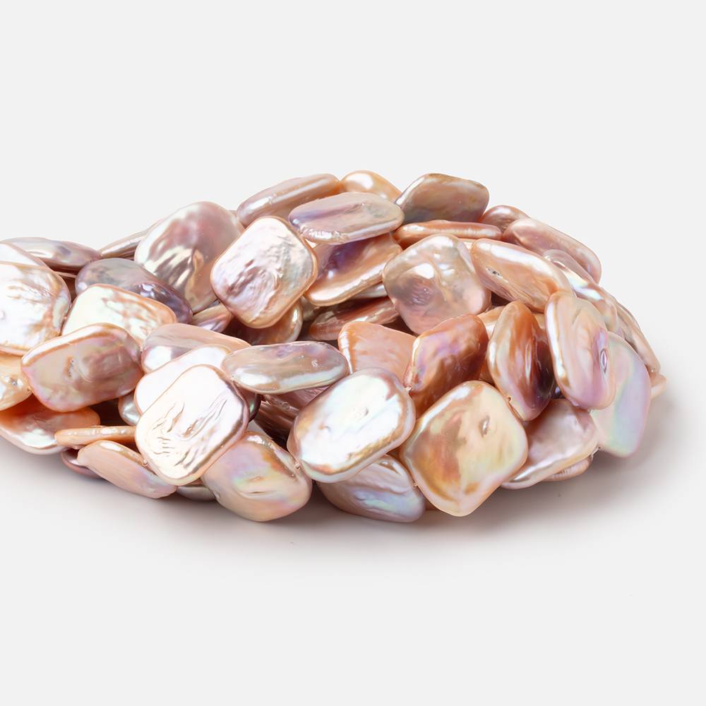 23x19-25x20mm Tonal Blush Rectangle Freshwater Pearls 15 inch 15 beads