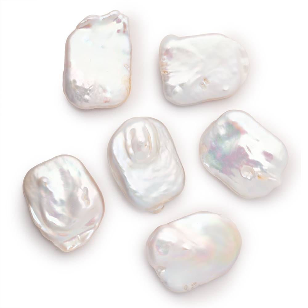 23x19-27x21mm Rosé White Rectangle Freshwater Pearl Focal 1 piece